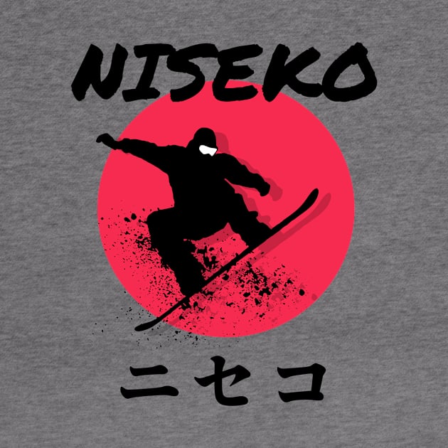 Niseko Snowboarding Decal ニセコ 01 Black | Japan Hokkaido | Japow Powder Snow by PawaPotto